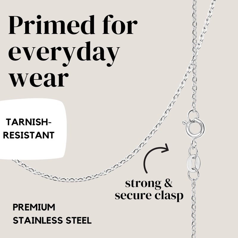 KISPER Sterling Silver Cable Link Chain Necklace â€“Thin, Dainty, Sterling Silver Plated Stainless Steel Jewelry for Women & Men with Spring Ring Clasp, 20" - Image 4